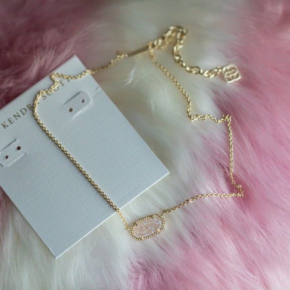 Kendra Scott Gold ELISA Drusy Pendant Necklace - Picture 2 of 3